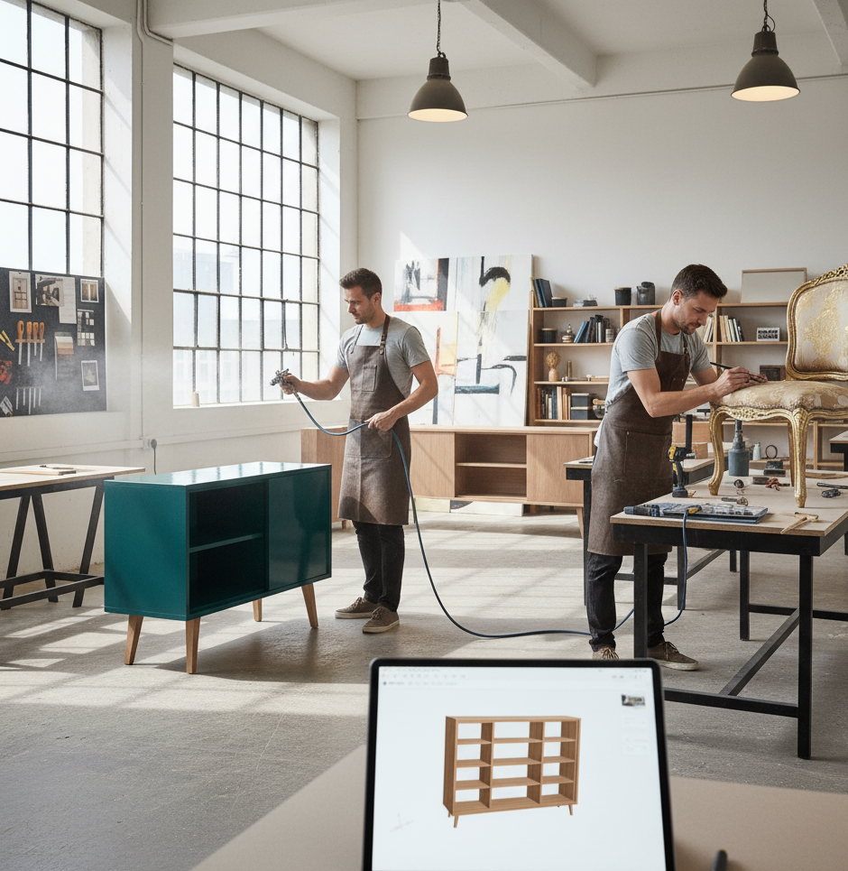 Lacado y restauración profesional de muebles en Valencia: antes y después